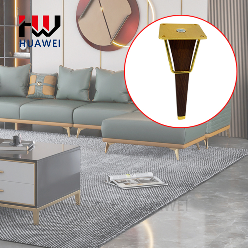 Huawei Fashion living room furniture accessory luxury metal black sofa legs for table
