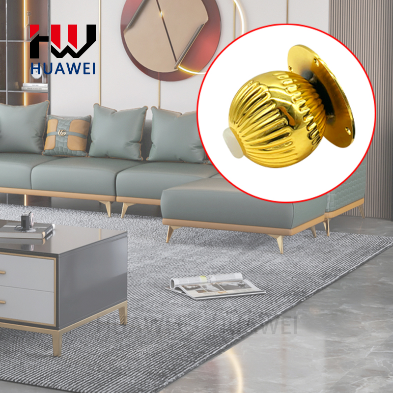 Huawei hardware furniture legs modern luxury chrome-plated spherical sofa legs golden metal furniture bed cabinet sofa legs