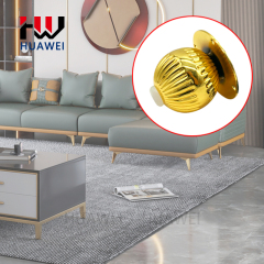 Huawei hardware furniture legs modern luxury chrome-plated spherical sofa legs golden metal furniture bed cabinet sofa legs
