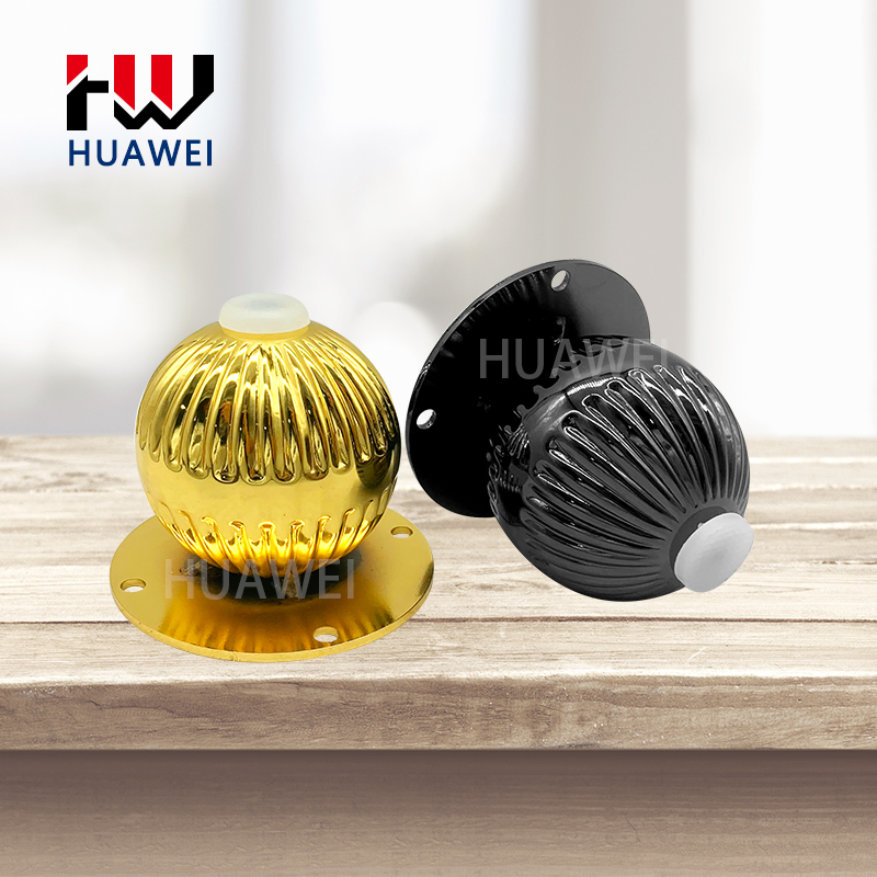 Huawei hardware furniture legs modern luxury chrome-plated spherical sofa legs golden metal furniture bed cabinet sofa legs