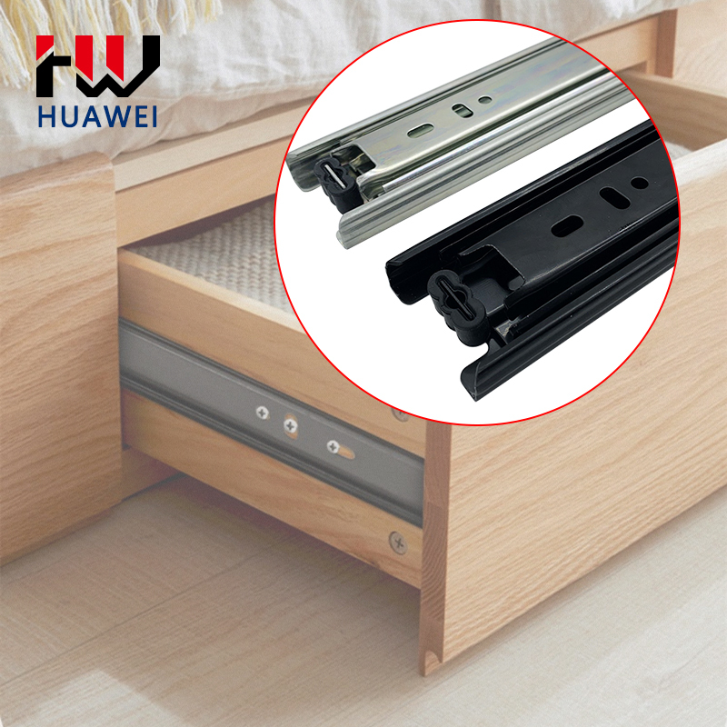 Huawei hardware 16inch Wardrobe Bar Rails Bearing Buffer Furniture Telescopic Channel Soft Close Cabinet Drawer Slide