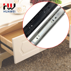 Huawei hardware 45mm Furniture Hardware Full extension 3 fold slides furniture hardware ball bearing drawer slides kitchen cabinet