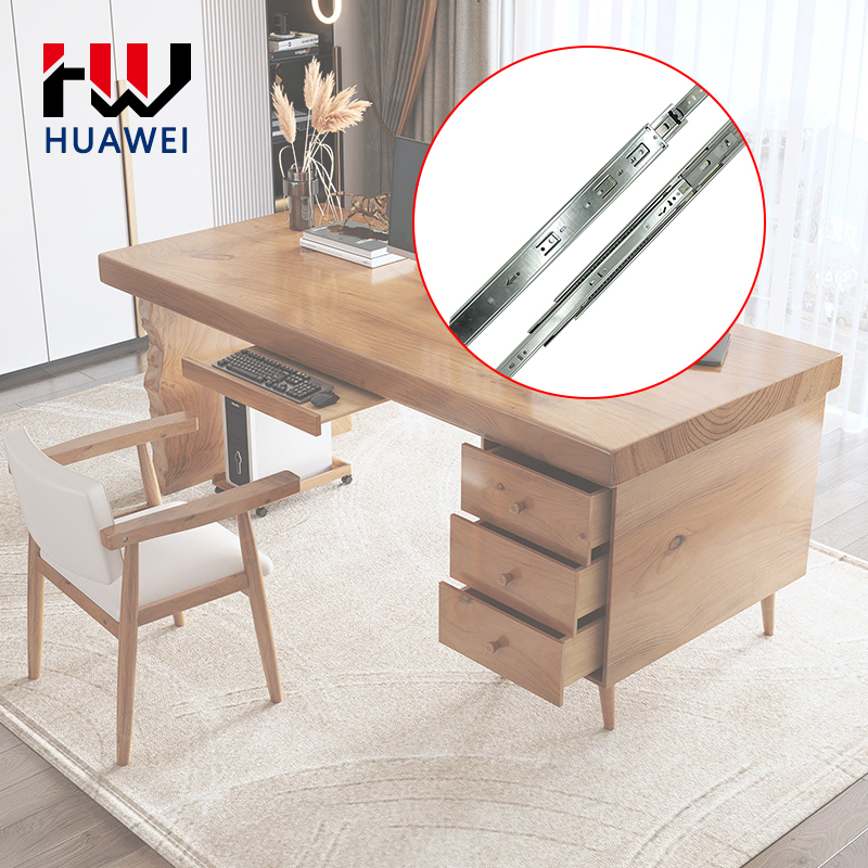 Huawei hardware 45mm Elasticity Drawer Slide Railing Stopper Soft Close Push Open Drawer Slides Runners Soft Close Concealed Slide