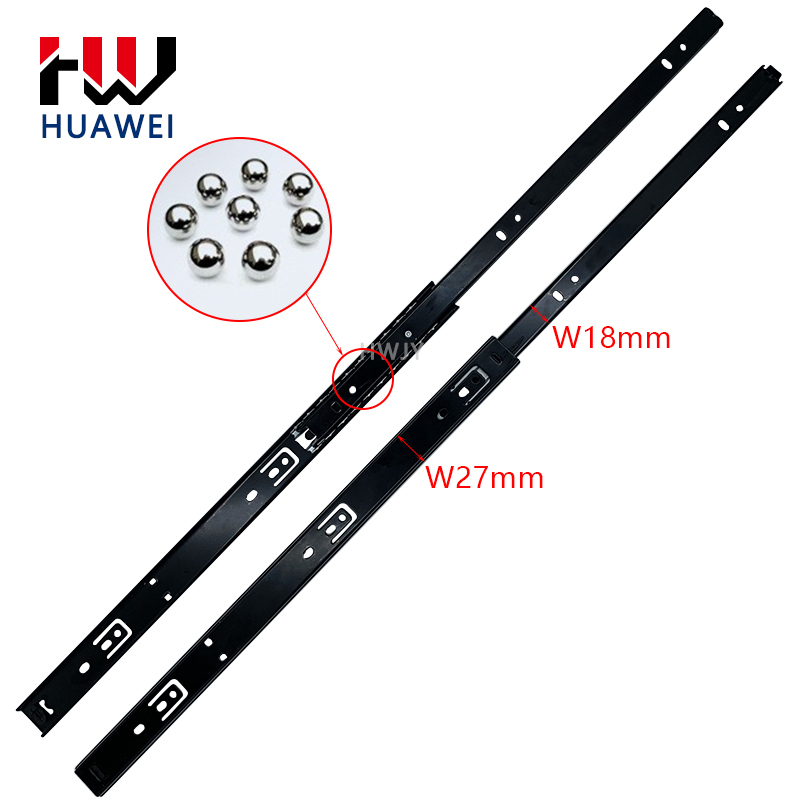 Huawei Furniture Hardware Wardrobe Rail Telescopic Channel Push to Open Cabinet Drawer Slide Runner Inch/Weight for Sale