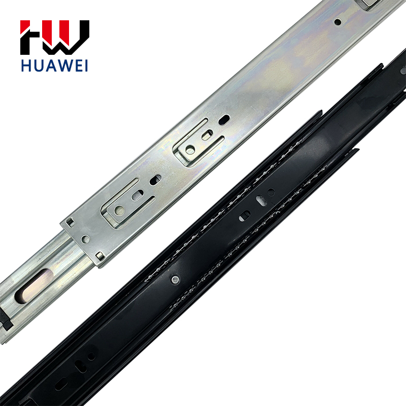 Huawei hardware Furniture Heavy Duty soft close rail runner 42mm 3 Fold Telescopic Kitchen Systems Wardrobe Cabinet Track Drawer Slide