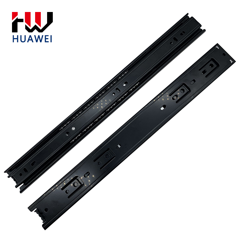 Huawei hardware 45mm Furniture Hardware Full extension 3 fold slides furniture hardware ball bearing drawer slides kitchen cabinet