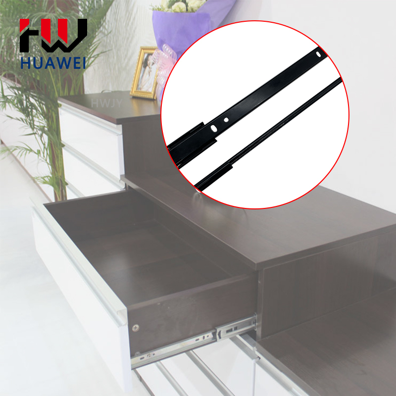 Huawei Furniture Hardware Wardrobe Rail Telescopic Channel Push to Open Cabinet Drawer Slide Runner Inch/Weight for Sale