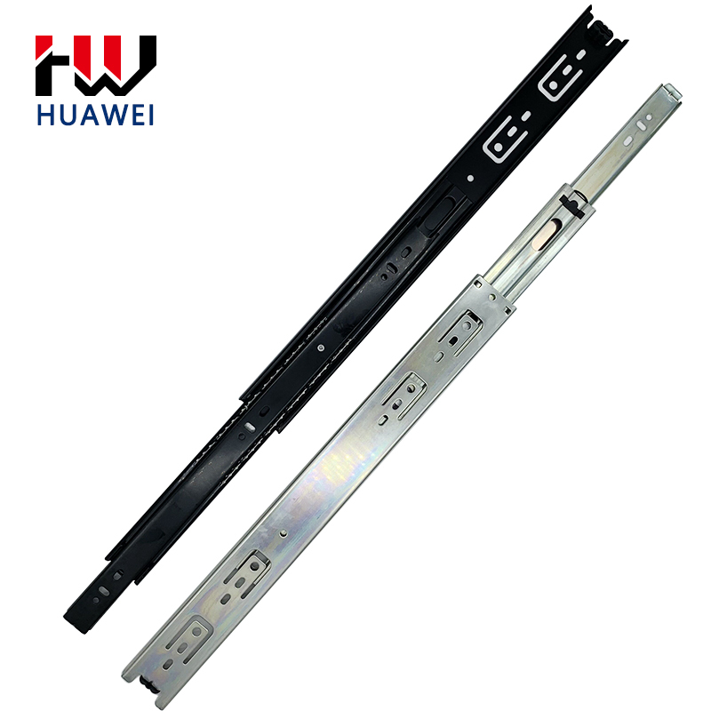 Huawei hardware Furniture Heavy Duty soft close rail runner 42mm 3 Fold Telescopic Kitchen Systems Wardrobe Cabinet Track Drawer Slide