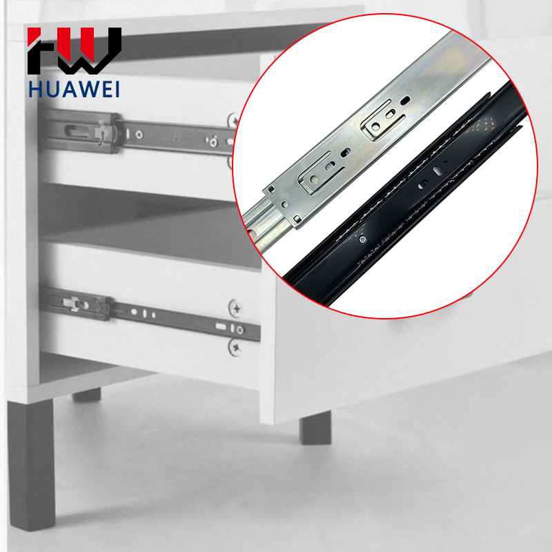 Huawei hardware Cold Rolled Steel 42mm Drawer Slide Undermount Slides Table Cabinet Frame Ball Bearing Rails