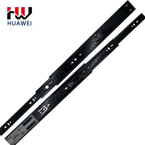 Huawei hardware 45mm Cushioning with Spring Slide Drawer Undermount Slides Full-extension 3 Fold Rebound Style Frame Ball Bearing Rails