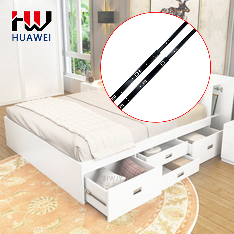 Huawei Furniture Hardware Wardrobe Rail Telescopic Channel Push to Open Cabinet Drawer Slide Runner Inch/Weight for Sale