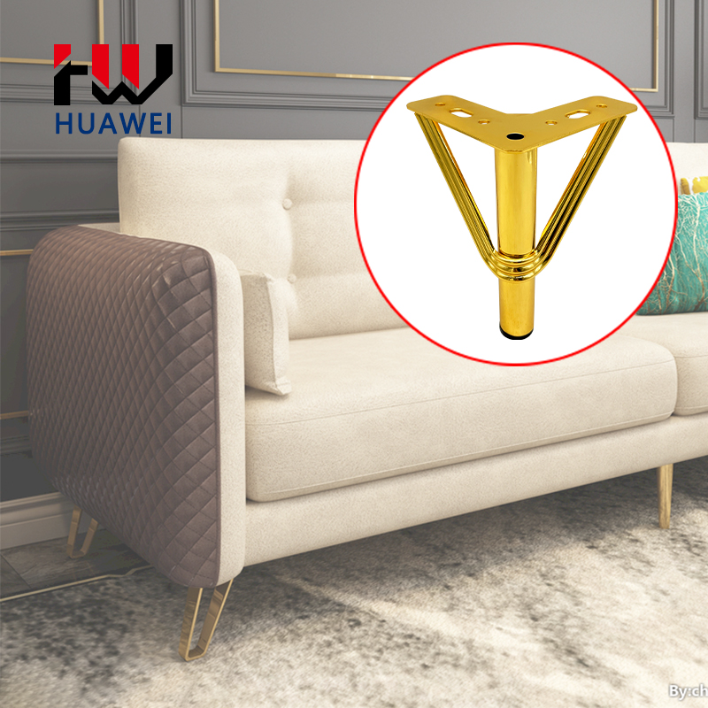 Huawei hardware Coffee Table Furniture Support Feet Hardware Accessories Light Luxury Wholesale Triangle European Metal Sofa Leg