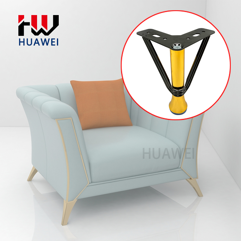 Huawei hardware Coffee Table Furniture Support Feet Hardware Accessories Light Luxury Wholesale Triangle European Metal Sofa Leg