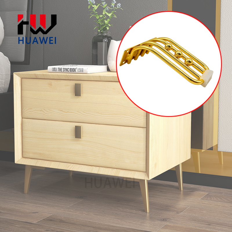 Huawei hardware Factory Price Furniture Decorative Sofa Hardware Cabinet Table Bed Legs Golden Iron Furniture Sofa Legs