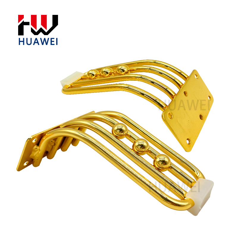 Huawei hardware Factory Price Furniture Decorative Sofa Hardware Cabinet Table Bed Legs Golden Iron Furniture Sofa Legs