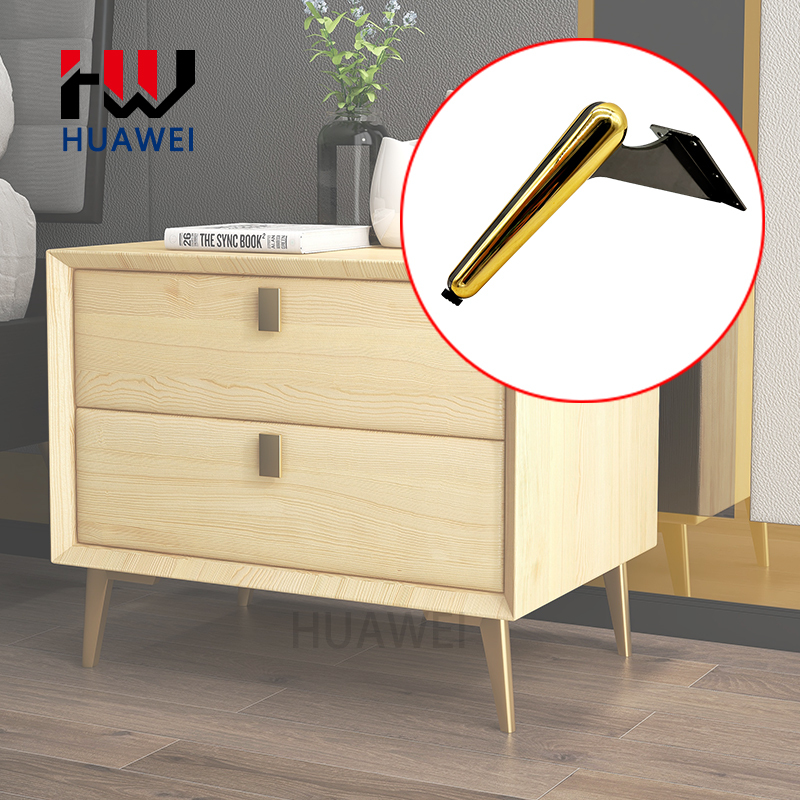 Huawei hardware Factory Supply New Luxury L Shape Sickle Hardware Feet Tv Cabinet Table Bed Sofa Legs Gold Furniture Leg