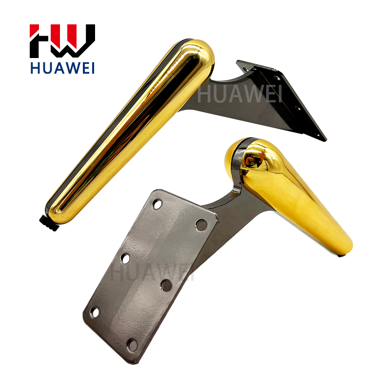 Huawei hardware Factory Supply New Luxury L Shape Sickle Hardware Feet Tv Cabinet Table Bed Sofa Legs Gold Furniture Leg