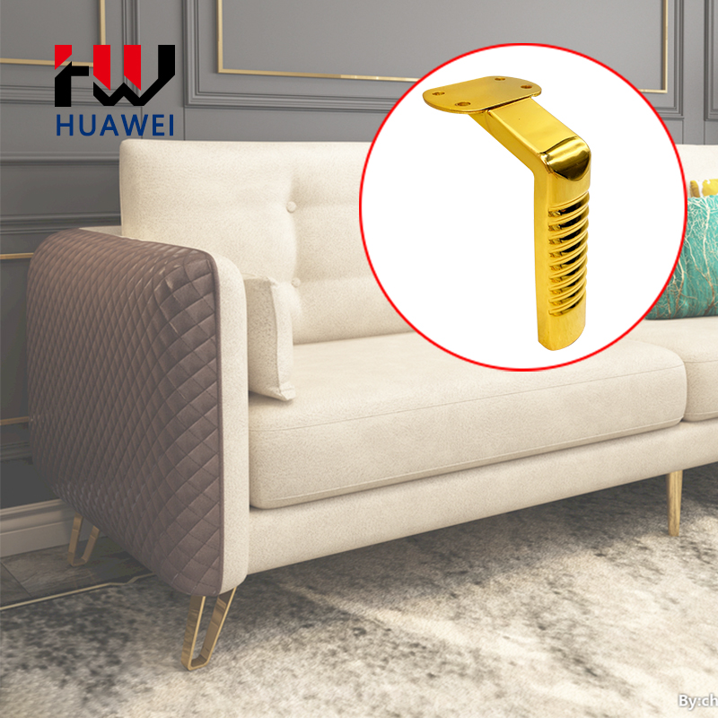 Huawei hardware New Arrival Metal Sofa Accessories Furniture Hardware Cabinet Table Leg Luxury Golden Steel Sofa Leg