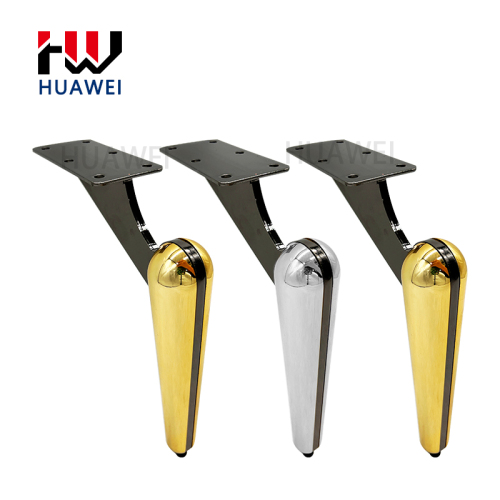 Huawei hardware Factory Supply New Luxury L Shape Sickle Hardware Feet Tv Cabinet Table Bed Sofa Legs Gold Furniture Leg