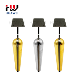 Huawei hardware Factory Supply New Luxury L Shape Sickle Hardware Feet Tv Cabinet Table Bed Sofa Legs Gold Furniture Leg