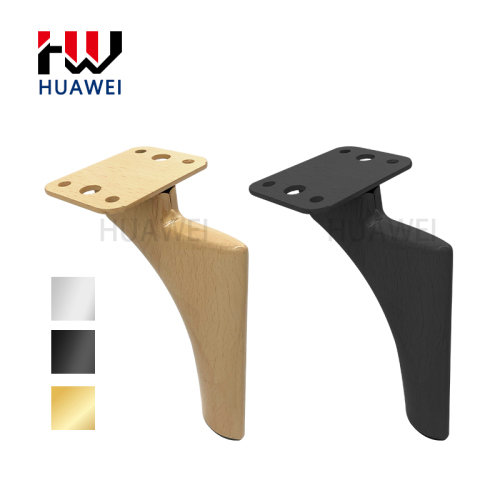 Huawei hardware Hot sale log color sofa legs iron chrome curved metal furniture legs