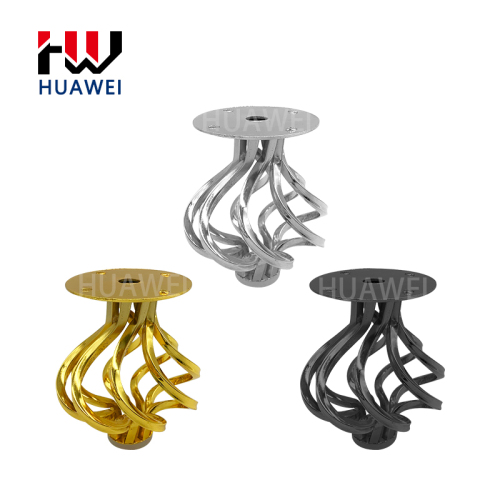 Huawei hardware Manufacturer Furniture Accessories Metal Bed Feet Couch Chrome Legs Triangl Sofa Leg