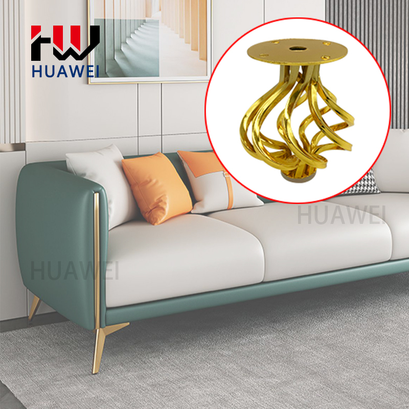 Huawei hardware Manufacturer Furniture Accessories Metal Bed Feet Couch Chrome Legs Triangl Sofa Leg