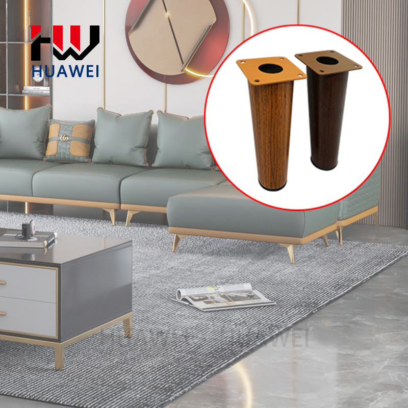 Huawei hardware Inclined wrought iron furniture table legs golden sofa legs