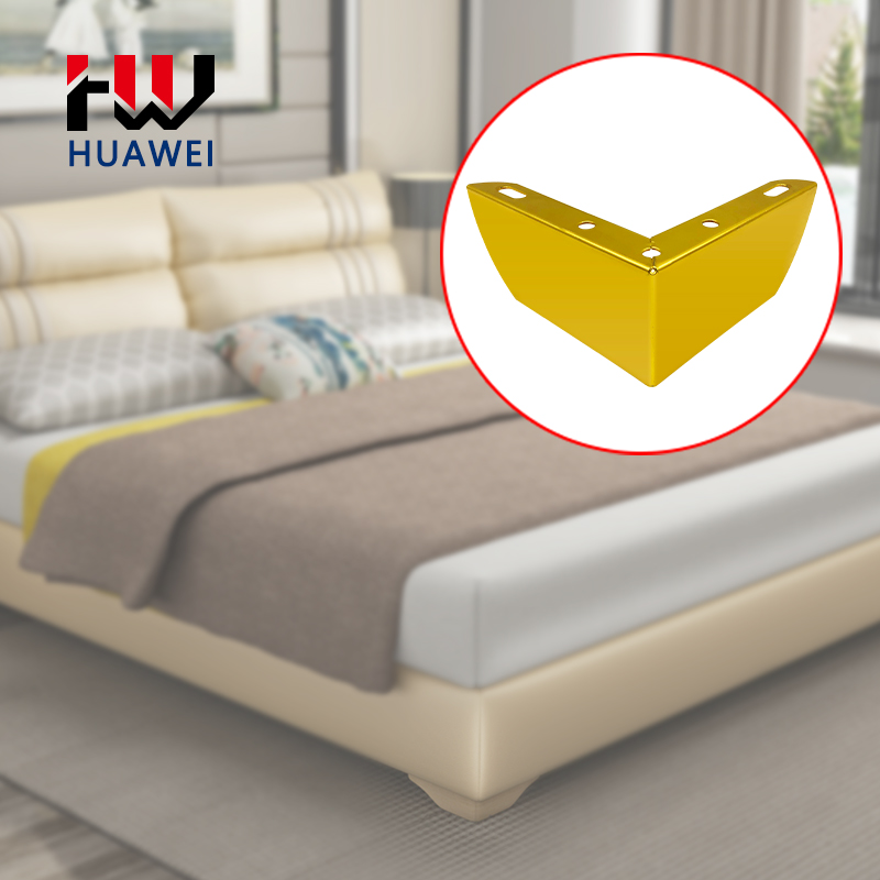 Huawei hardware Factory direct sale 55mm height gold colour L Shape sofa leg foe sale
