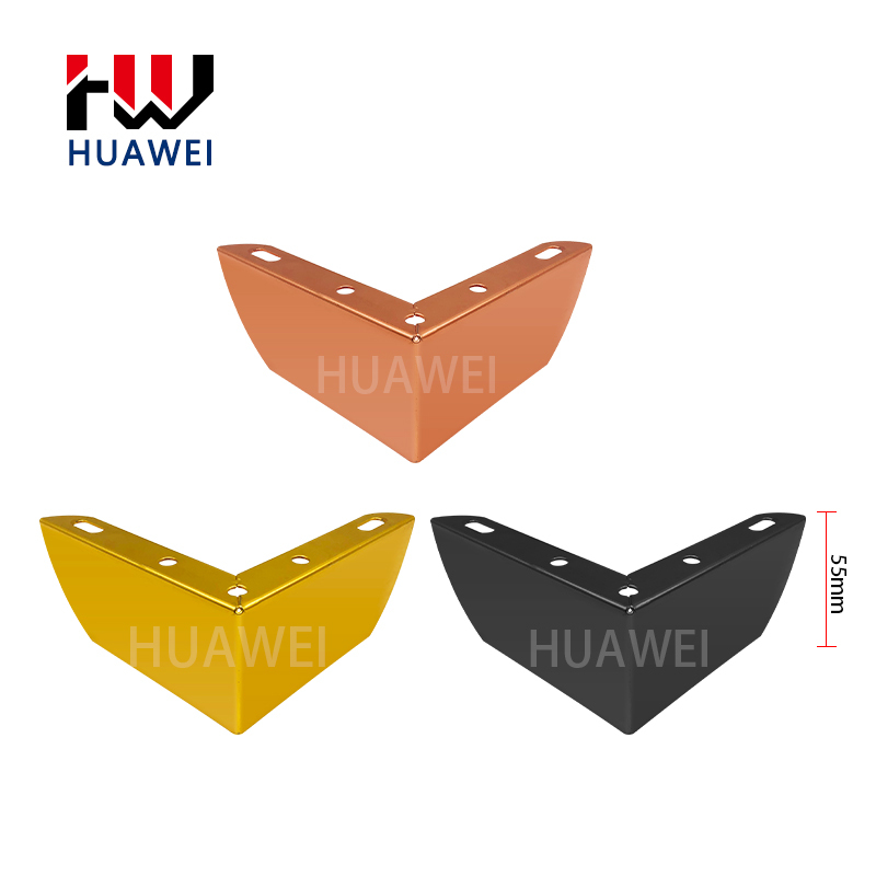 Huawei hardware Factory direct sale 55mm height gold colour L Shape sofa leg foe sale