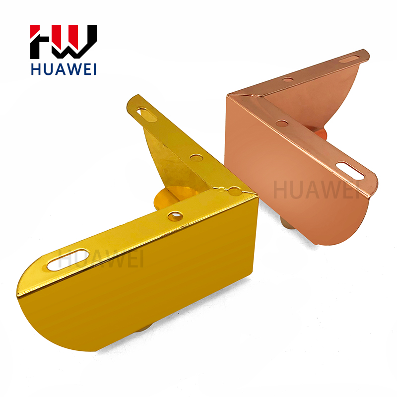 Huawei hardware Factory direct sale 55mm height gold colour L Shape sofa leg foe sale