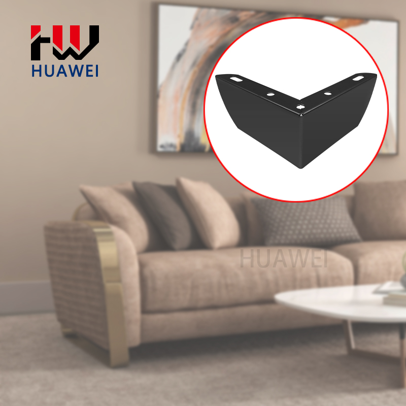 Huawei hardware Factory direct sale 55mm height gold colour L Shape sofa leg foe sale