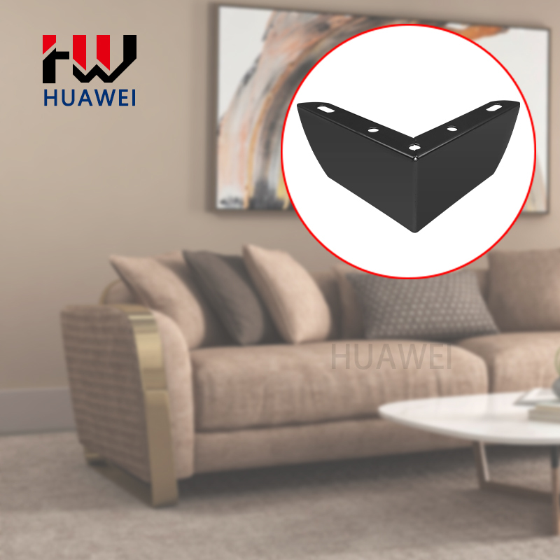 Huawei hardware Factory direct sale 55mm height gold colour L Shape sofa leg foe sale