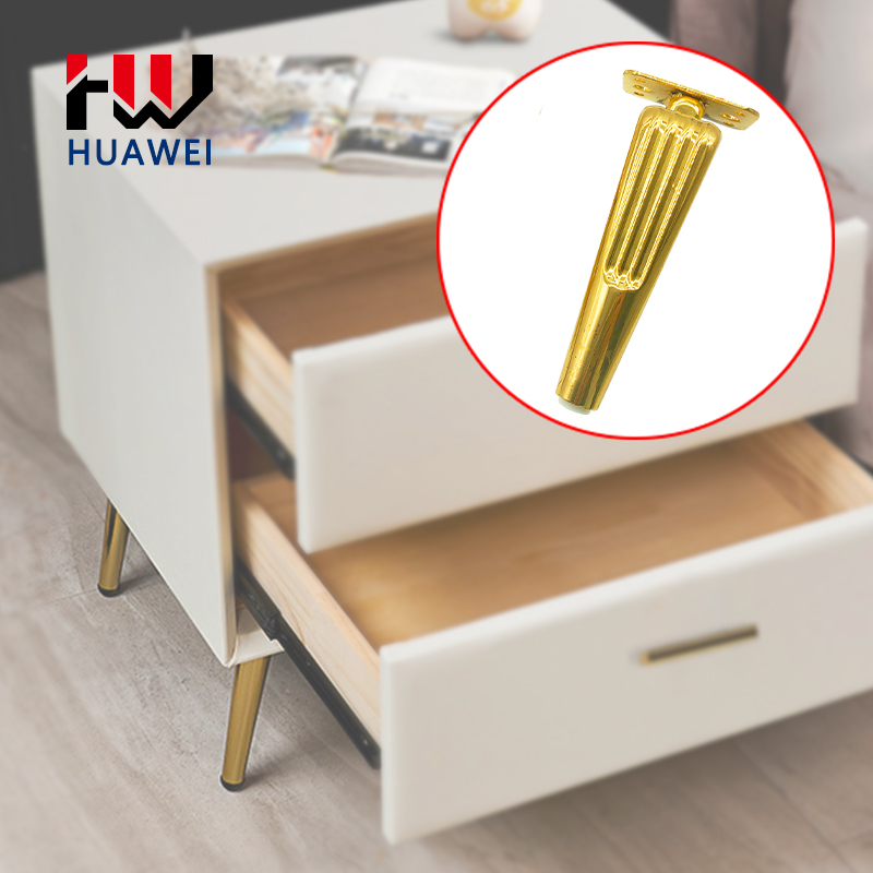 Huawei Wholesale Metal Cabinet Leg Gold Triangle Style Furniture Metal Leg