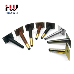 桦炜金属黑金银铁斜锥腿咖啡桌脚椅脚床橱柜脚沙发家具沙发腿