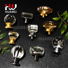 HUAWEI Hardware Accessories Zinc Alloy Wardrobe Knob Pull Kitchen Cabinet Drawer Sphere Ball 30mm Crystal Furniture Handle