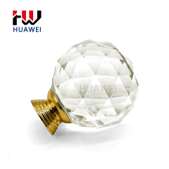 HUAWEI Hardware Accessories Zinc Alloy Wardrobe Knob Pull Kitchen Cabinet Drawer Sphere Ball 30mm Crystal Furniture Handle