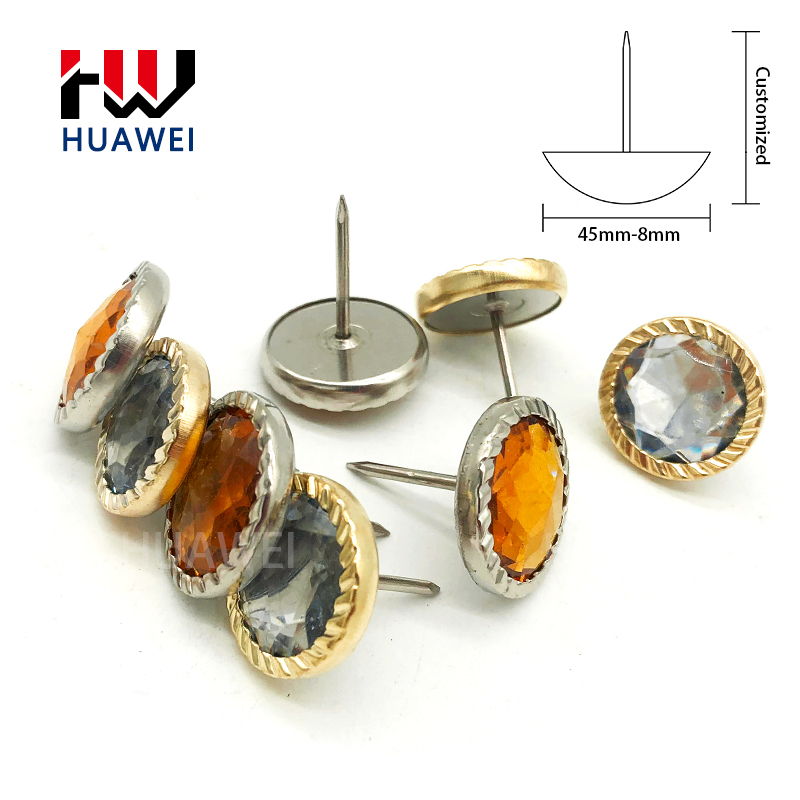 HUAWEI Furniture Hardware Accessories Metal Round Antique Brass Upholstery Decorative Sofa Nails