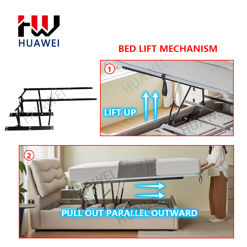 HUAWEI Adjustable Folding Bed Hydraulic Lift Mechanism Gas Spring Lift up Hinge Storage Folding Furniture Accessories