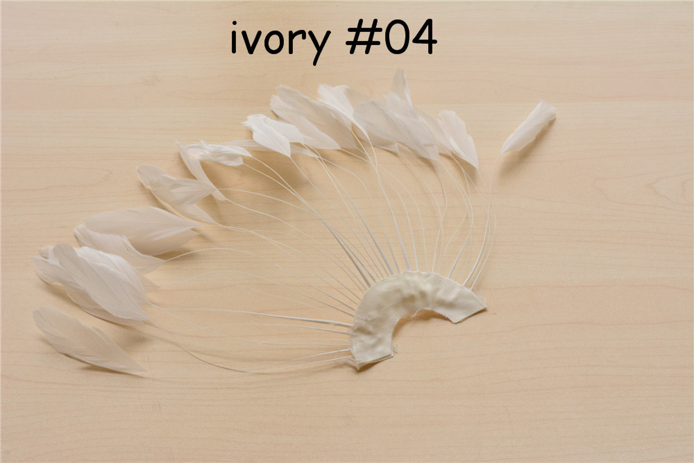 RHW-SC01 80 Colours Stripped Coque Feather Fan