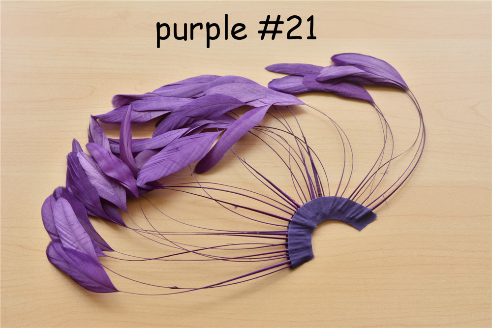 RHW-SC01 80 Colours Stripped Coque Feather Fan