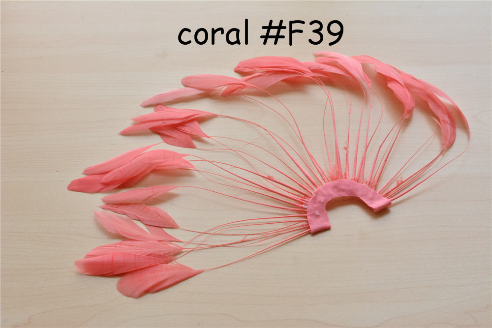 RHW-SC02 80 Colours Stripped Coque Feather Fan