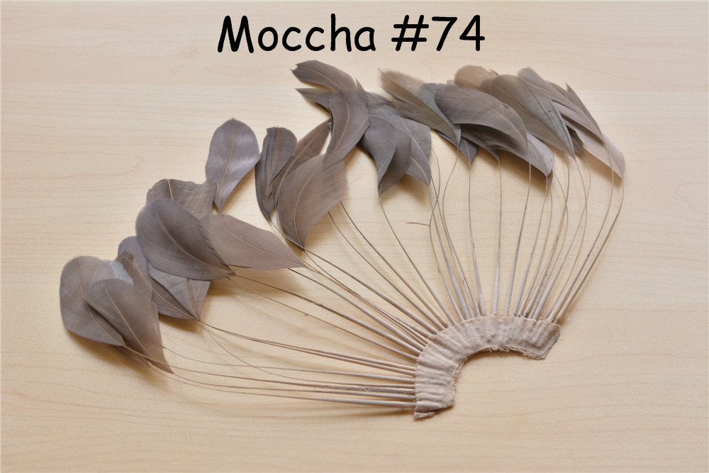 RHW-SC02 80 Colours Stripped Coque Feather Fan