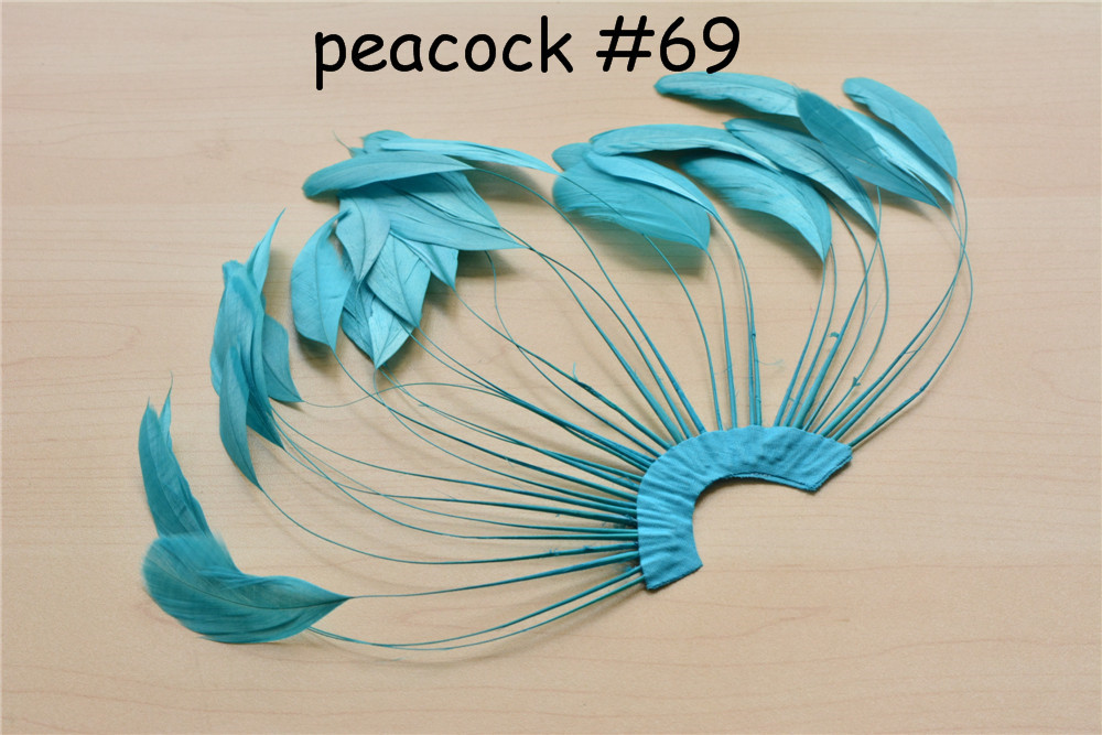RHW-SC02 80 Colours Stripped Coque Feather Fan