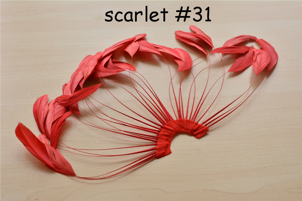 RHW-SC01 80 Colours Stripped Coque Feather Fan