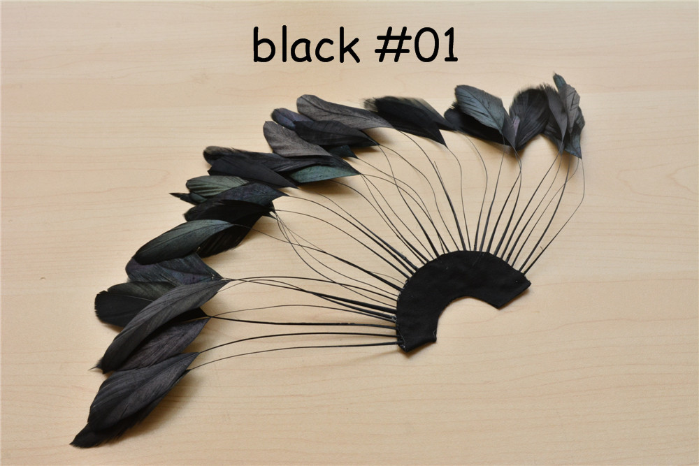 RHW-SC01 80 Colours Stripped Coque Feather Fan
