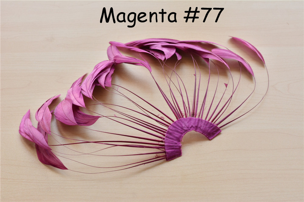 RHW-SC02 80 Colours Stripped Coque Feather Fan