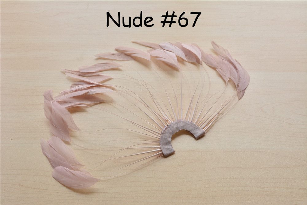 RHW-SC02 80 Colours Stripped Coque Feather Fan