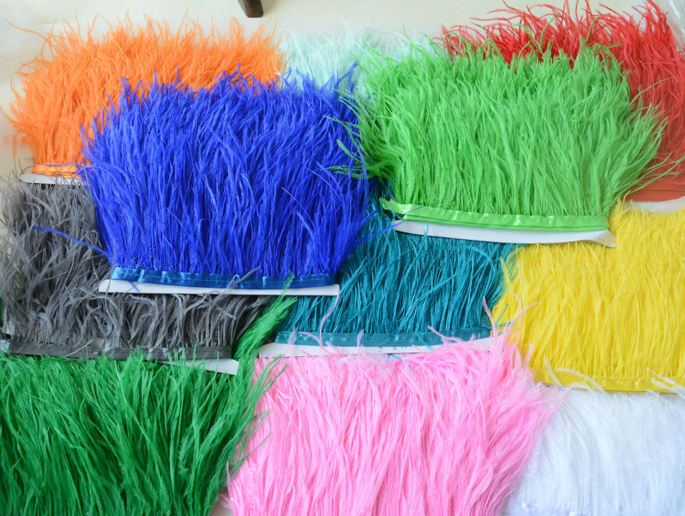 RL-OS01 Ostrich Fringe Feather Trim 34 Colours 1 Meter