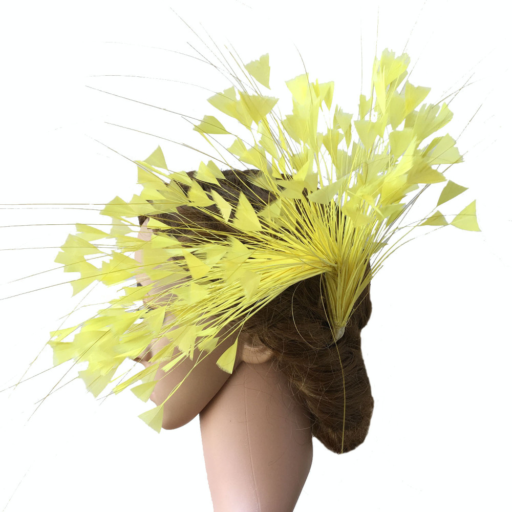 RM611 Feather Mount Stripped Coque Feather Millinery Fascinators Hat Handcraft Headress